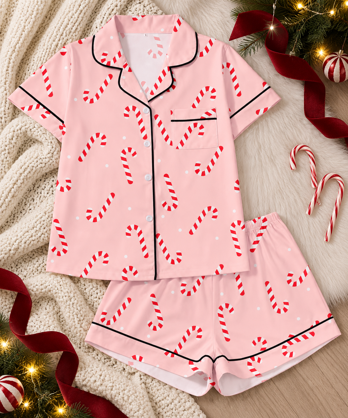 Pink Candy Cane Pjs