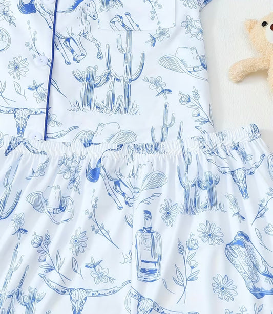 Blue Western Pj Set