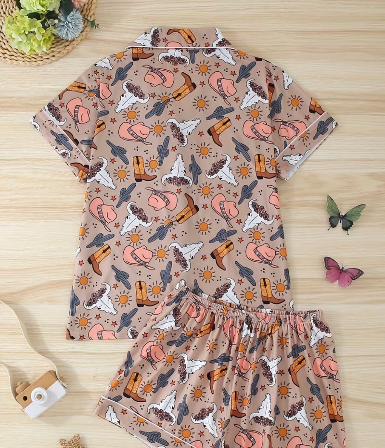 Brown Western Pj Set