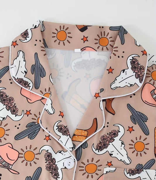Brown Western Pj Set
