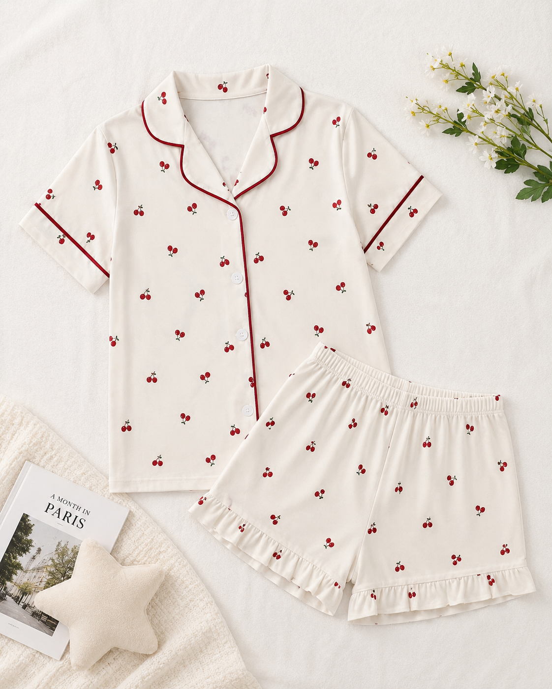 Kids Cherry Print Pjs