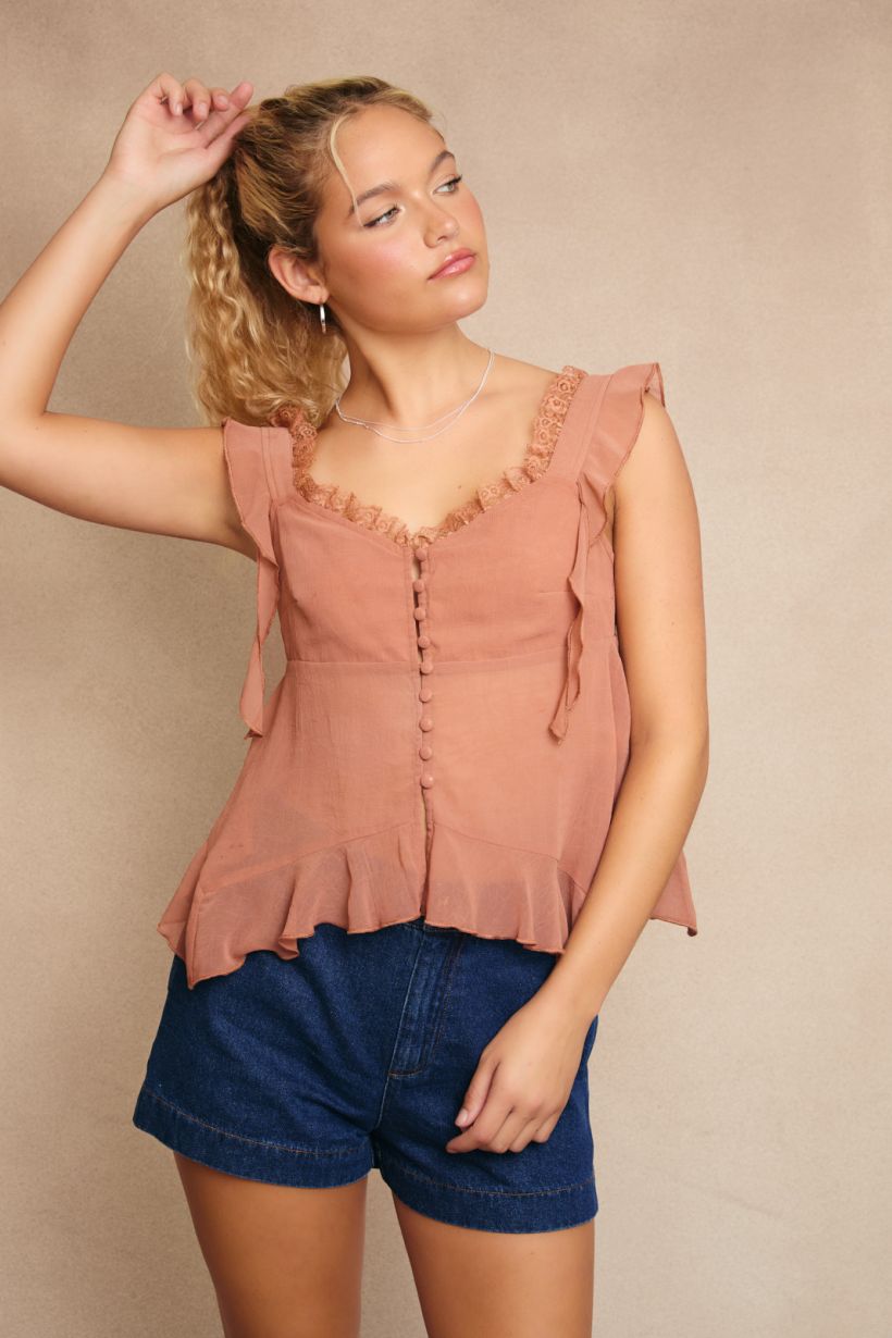 Golden Hour Ruffle Top