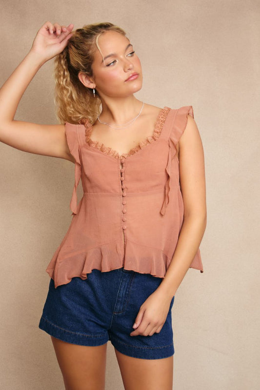 Golden Hour Ruffle Top