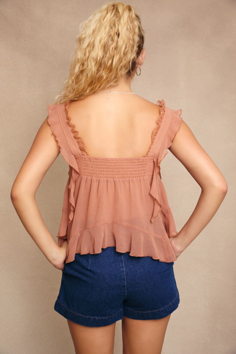 Golden Hour Ruffle Top