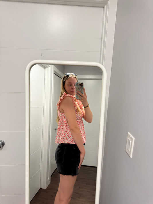 Floral Ruffle Top