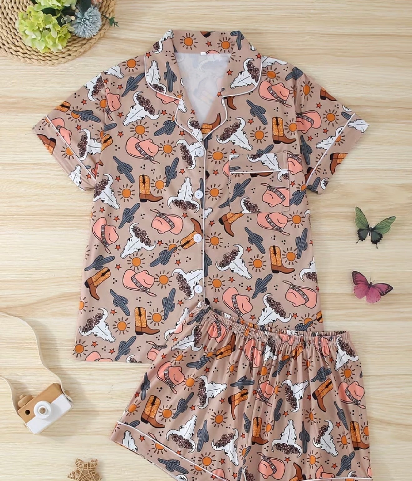 Brown Western Pj Set