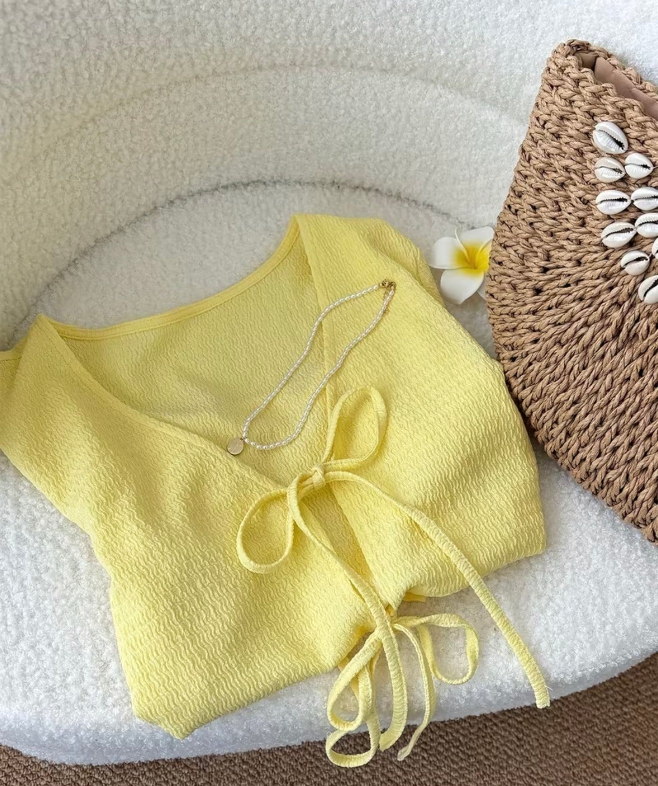 Yellow Tie Front Top