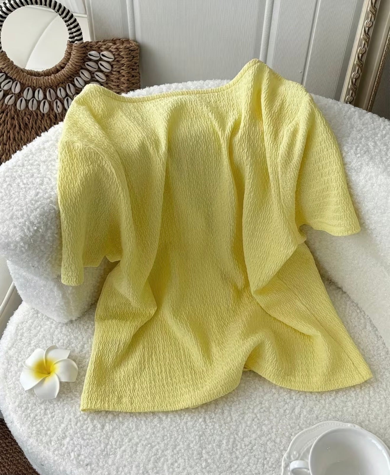 Yellow Tie Front Top