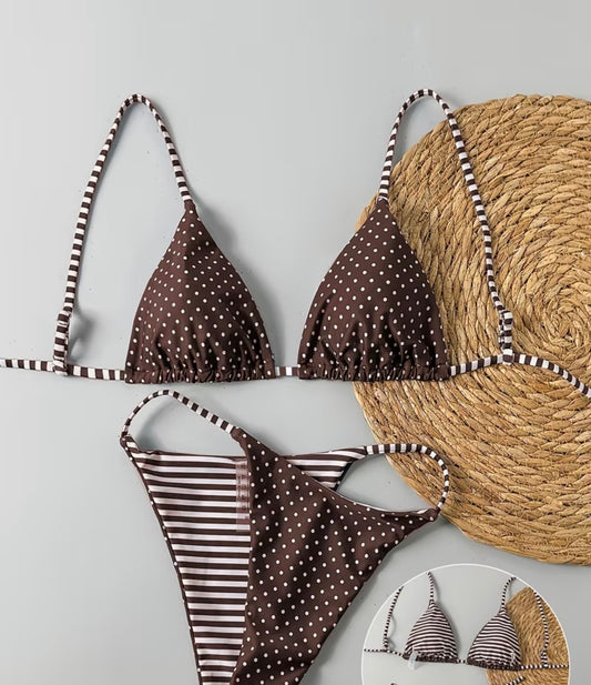 Brown Polka Dot Bikini