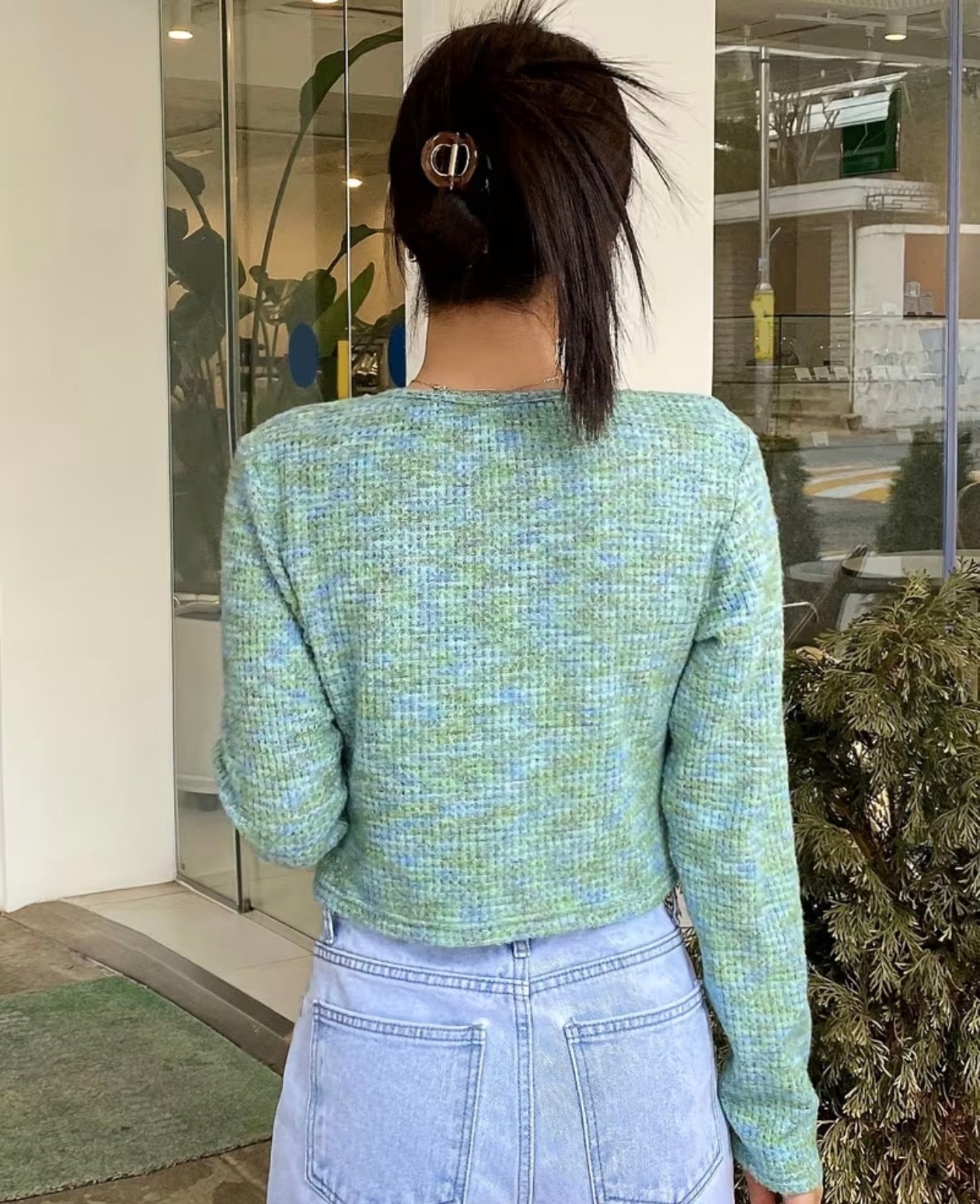 Lace Up Crop Sweater