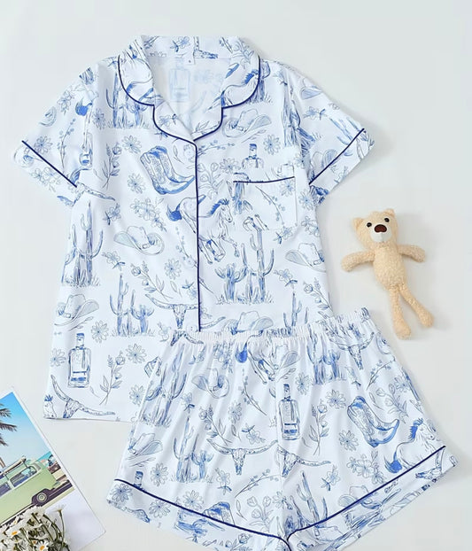 Blue Western Pj Set