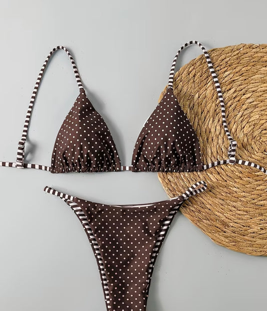 Brown Polka Dot Bikini