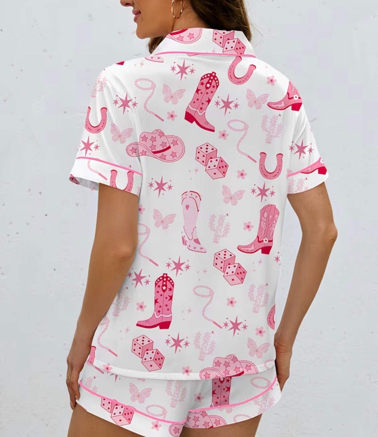 Pink Western Pj Set