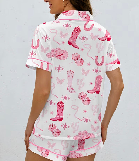 Pink Western Pj Set