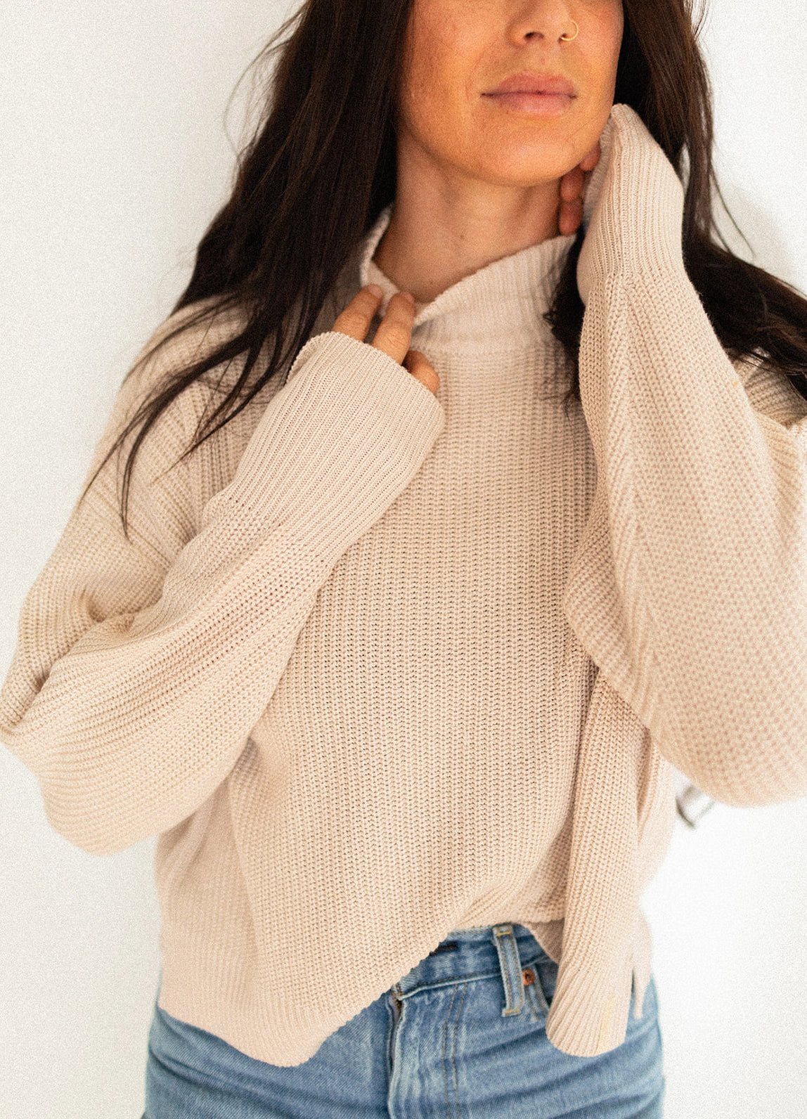 Knit Mock Neck Sweater