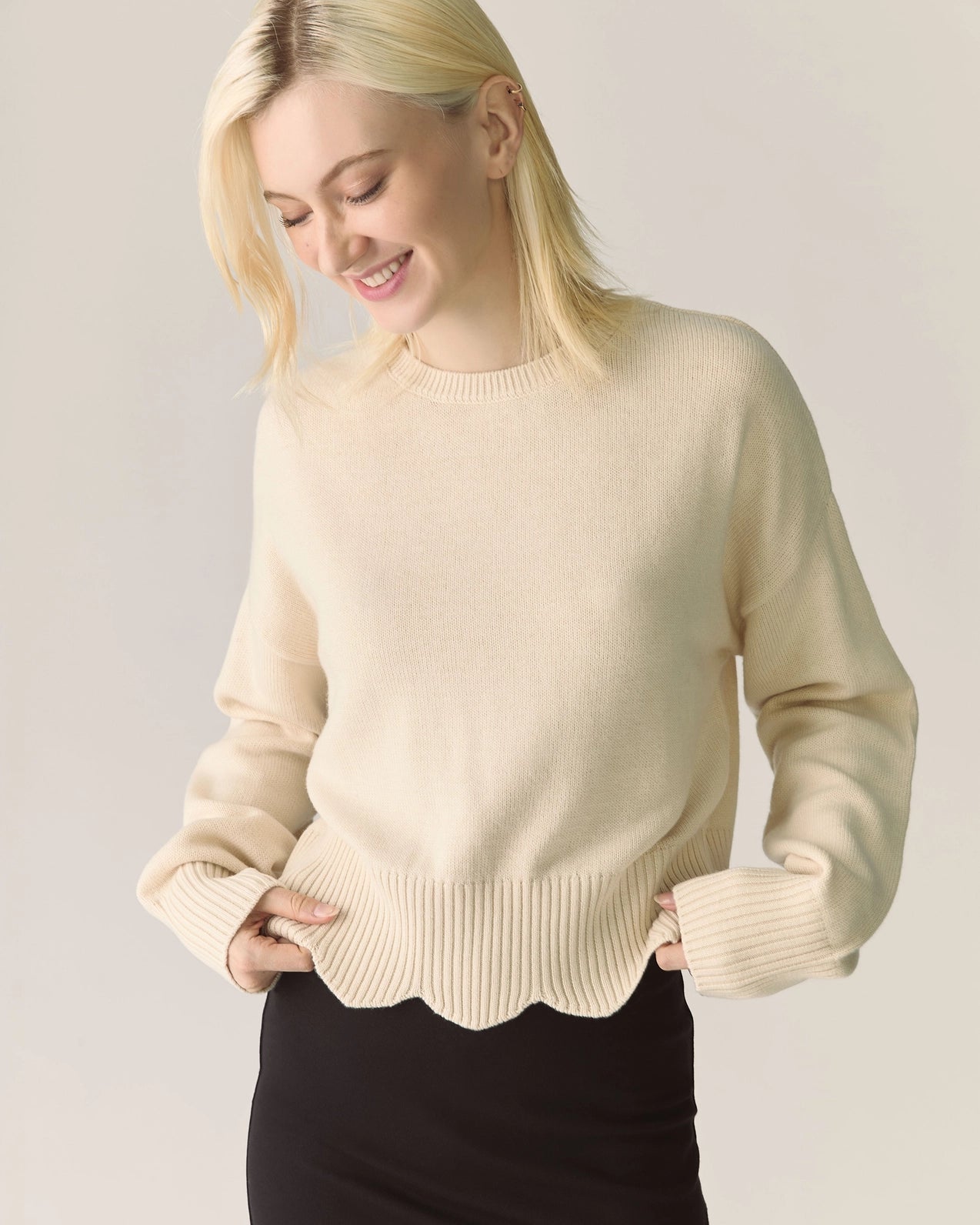 Scalloped Edge Pullover