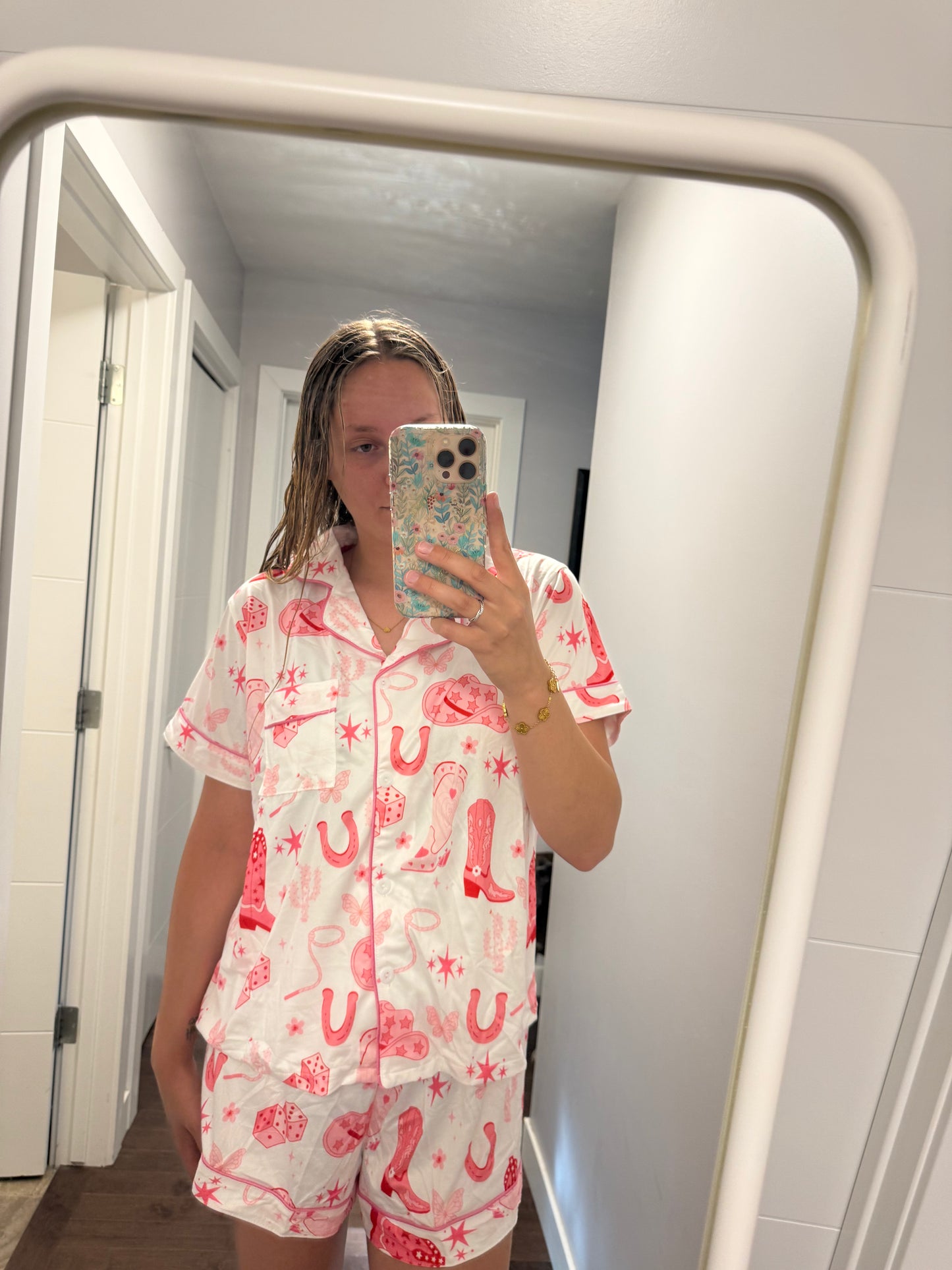 Pink Western Pj Set