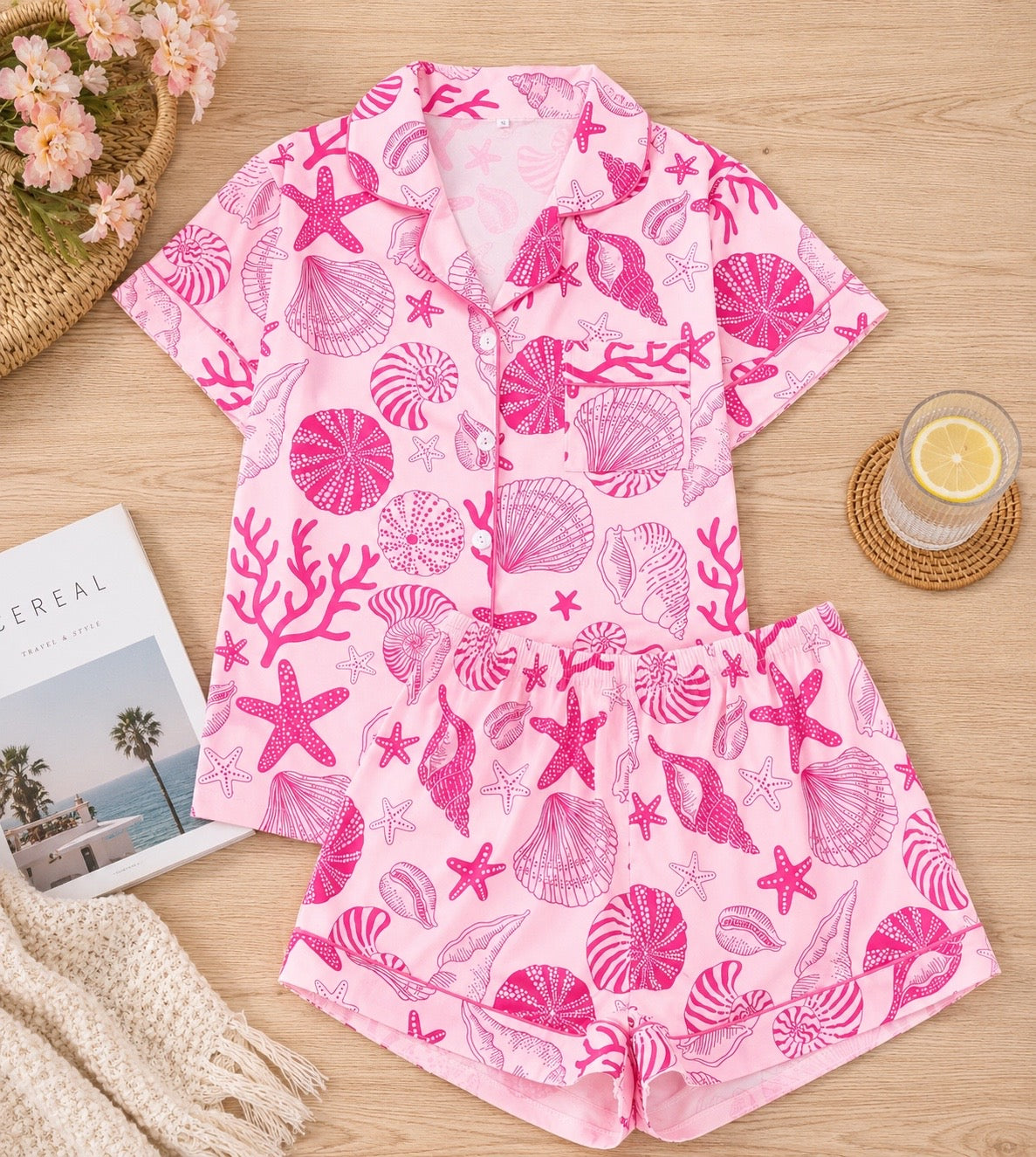 Pink Shell Pj Set